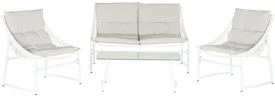 Berkane 4 Piece Outdoor Set - White/Gray