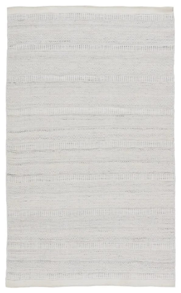 Parson Indoor/ Outdoor Tribal Light Gray/ Ivory Area Rug (2'X3')
