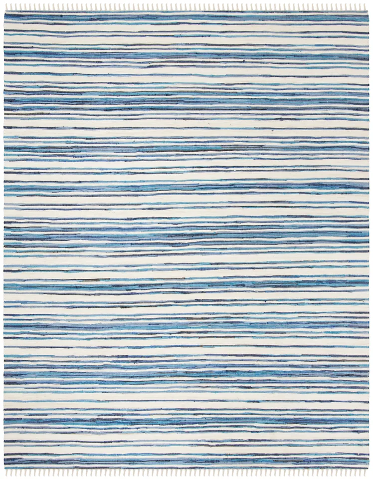 Arlo Home Hand Woven Area Rug, RAR126B, Ivory/Blue,  9' X 12'