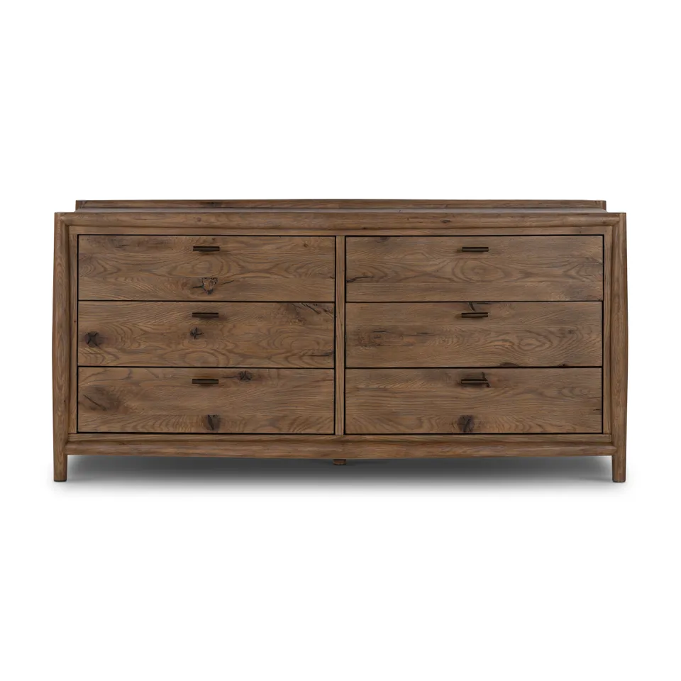 Glenview 6 Drawer Dresser-Weathered Oak