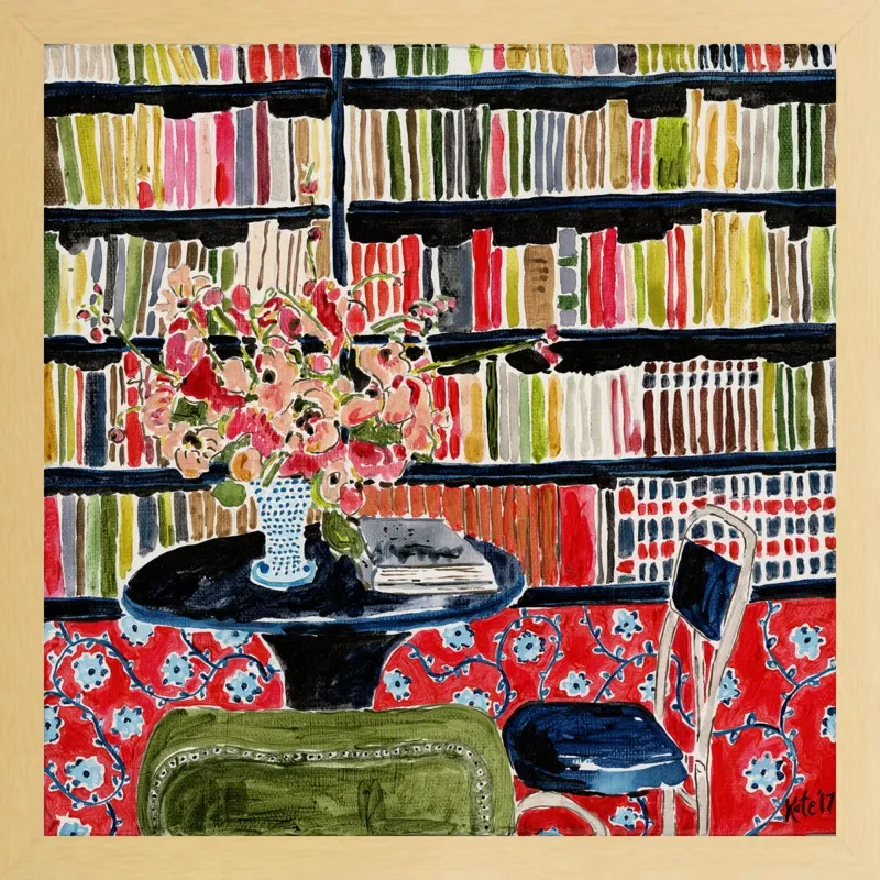 Books with Flowers by Kate Lewis for Artfully Walls
