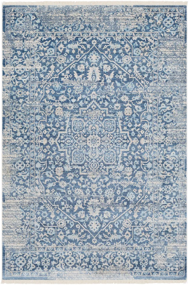 Ephesians Blue Indoor 2' x 2'11" Machine Woven Rug