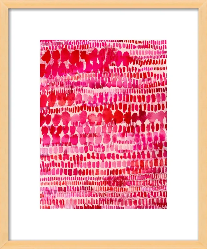 Pink and Red Watercolor Patterns Wall Art  by Paula Mills for Artfully Walls