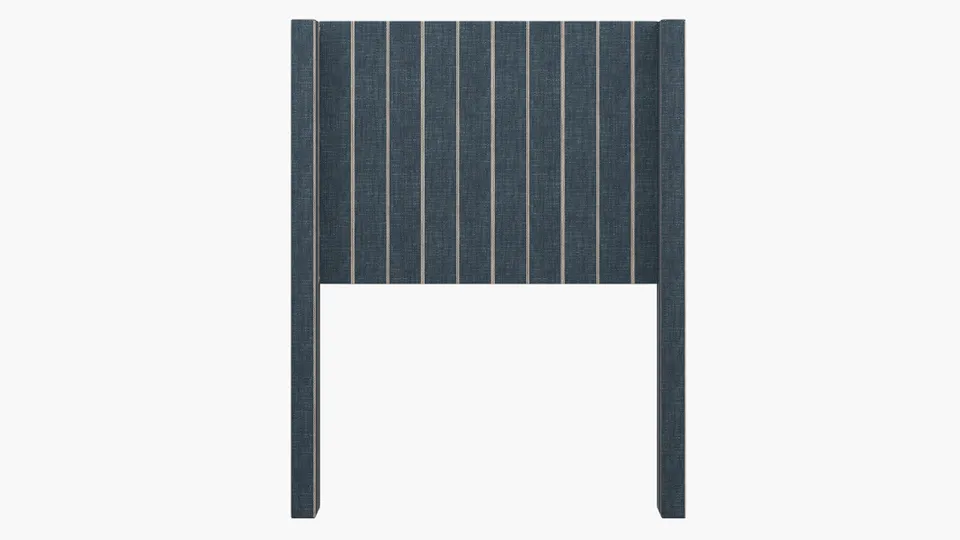 Modern Wingback Headboard, Indigo Fritz, Twin
