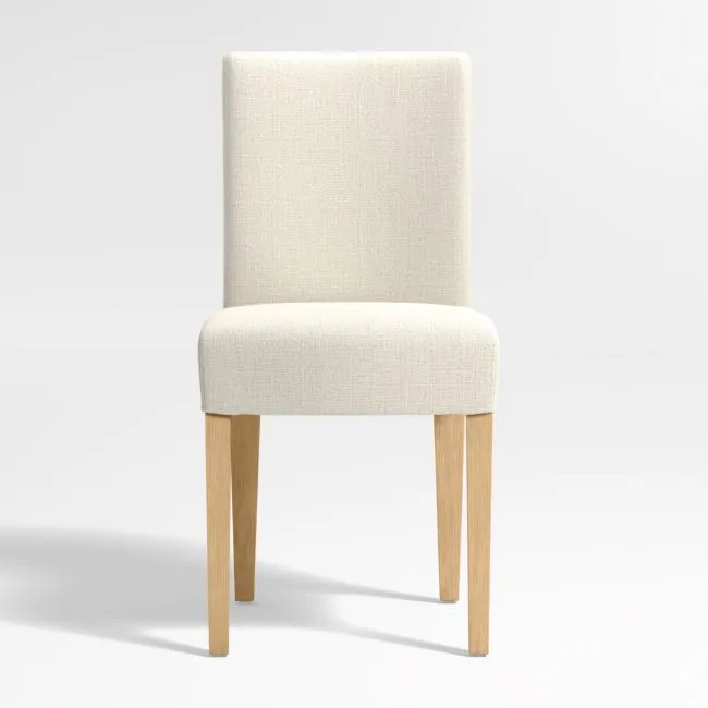 Lowe Ivory Upholstered Dining Chair with Natural Wood Legs
