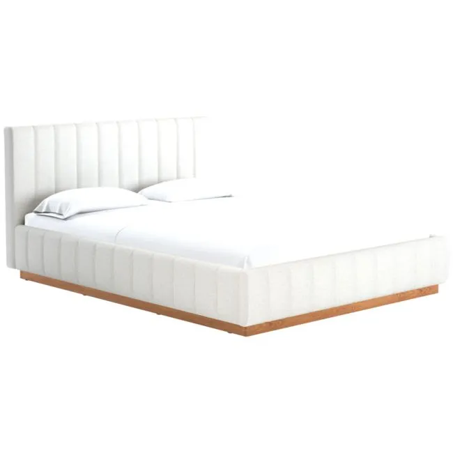 Forte Queen Bed with Natural Base Camila Oyster