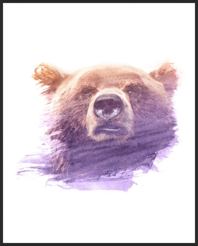 BEAR SUPERIMPOSED WATERCOLOR by Emiliano Deificus for Artfully Walls