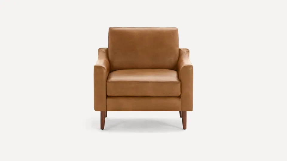 Nomad Leather Club Chair - Camel - Top Grain Leather / Walnut - Wood / Slope