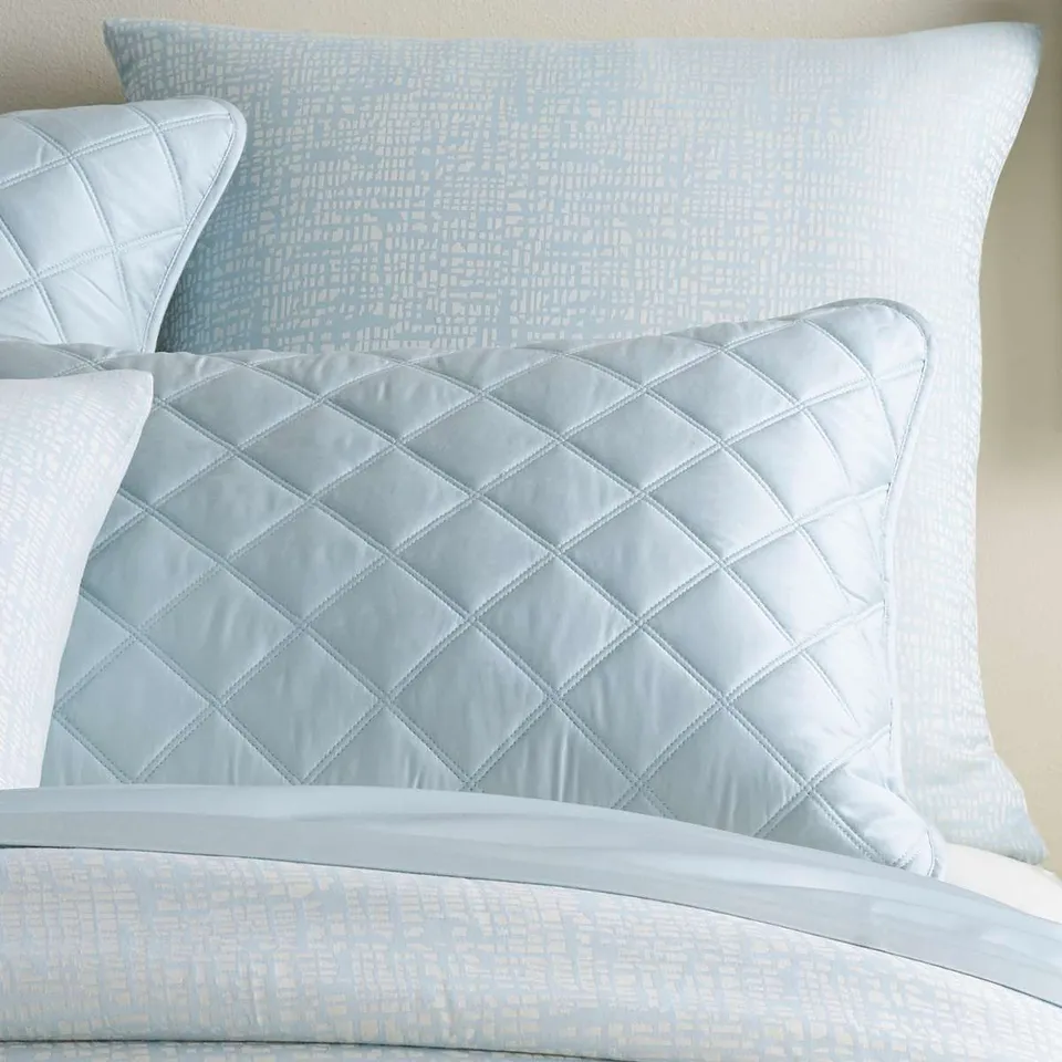 Quilted Silken Solid Robin's Egg Blue Sham