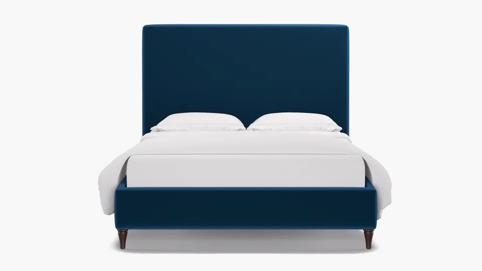 Classic Bed, Royal Performance Velvet, Espresso Decorative Tapered Leg, Full