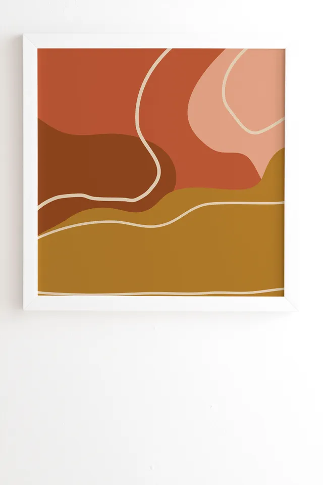 Abstract Organic Shapes In Zen by June Journal - Framed Wall Art Basic White 20" x 20"