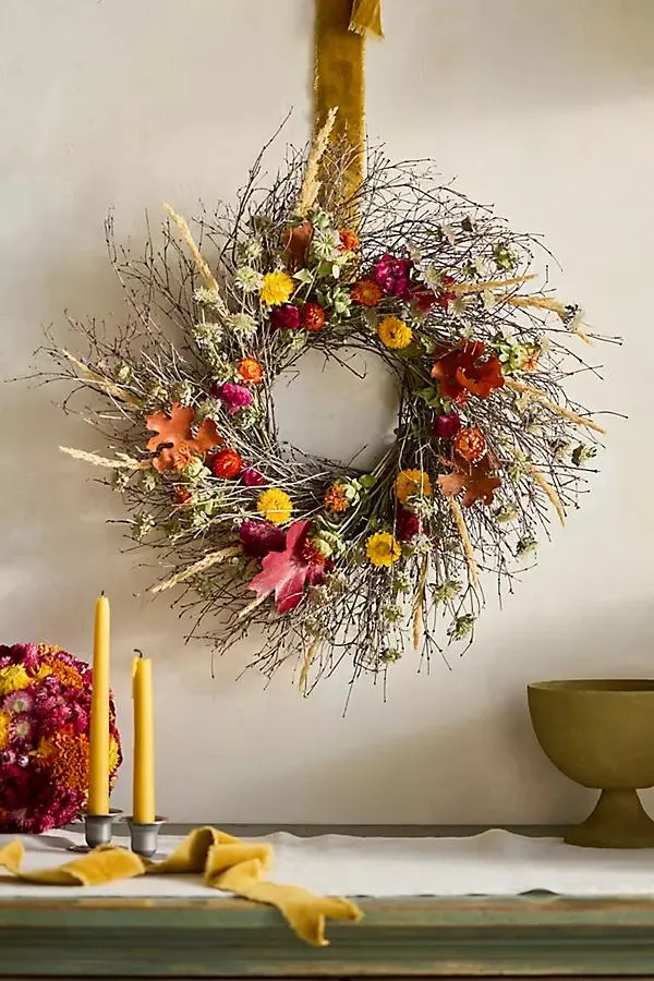 Celosia + Twig Dried Wreath