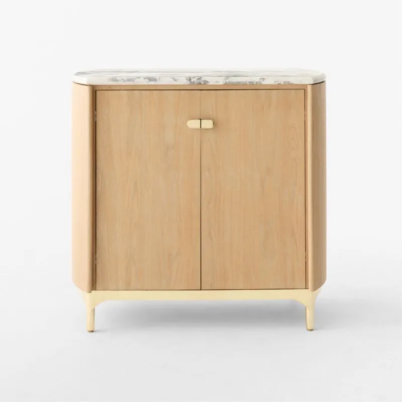 Claude Marble and Oak Wood Bar Cabinet by goop