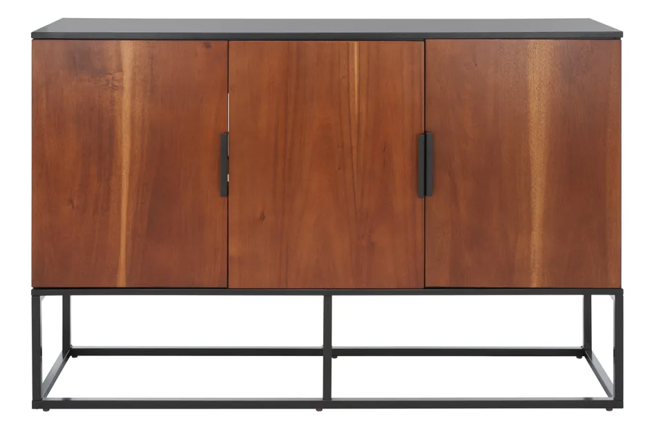Vance 3 Door 2 Shelf Sideboard - Black / Brown