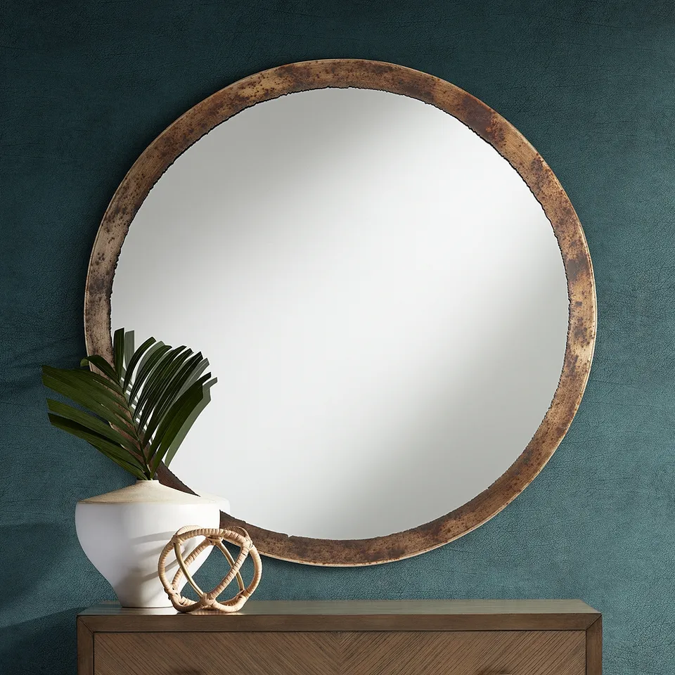 Uttermost Julian Jagged Edge 34" Round Wall Mirror