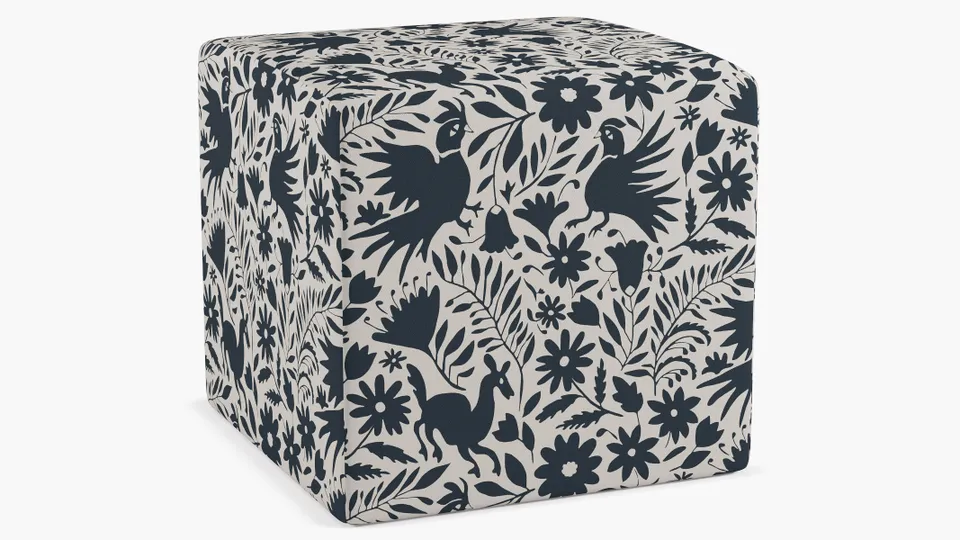 Cube Ottoman, Ink Frida