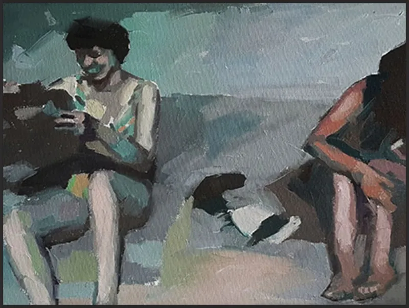 Girls at the beach by Mary Sinner for Artfully Walls