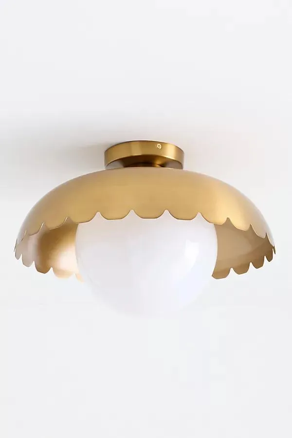 Simone Scalloped Globe Flush Mount