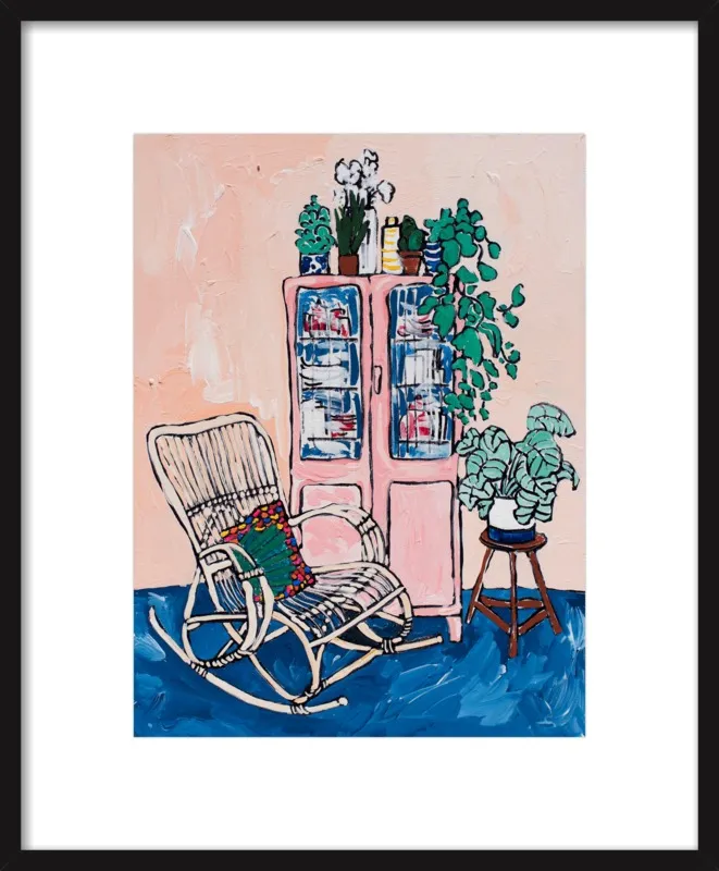 Rocking Chair In Pink Interior by Lara Lee Meintjes for Artfully Walls