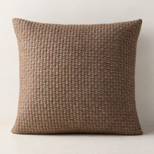 Alco Woven Brown Throw Pillow Cover 23"x23"