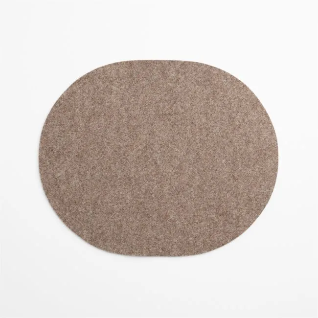 Oval Stone Grey Felt Placemat