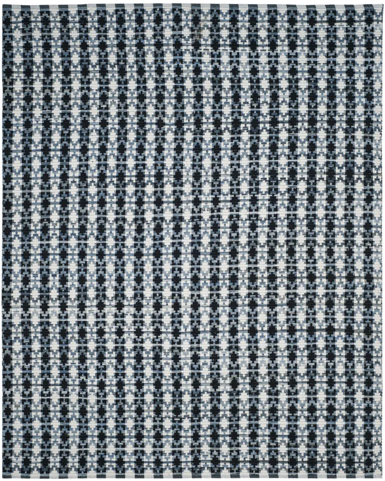 Arlo Home Hand Woven Area Rug, MTK123A, Ivory Blue/Black,  8' X 10'