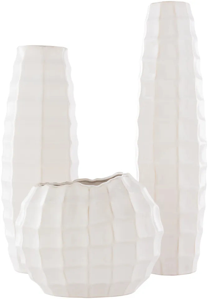 Cirio CII-001 20"H x 5"W x 5"D,  16"H x 6"W x 6"D,  8"H x 7"W x 10"D Vase