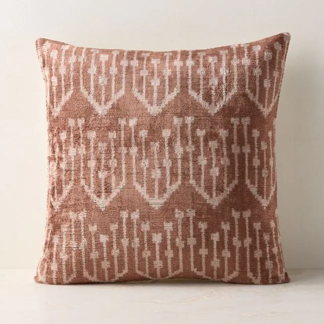 Starla Brown Turkish Silk Throw Pillow with Down-Alternative Insert 20"x20"
