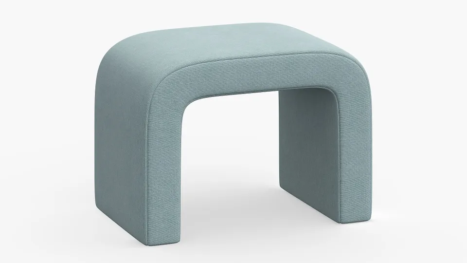 Waterfall Ottoman, Seaglass Everyday Linen