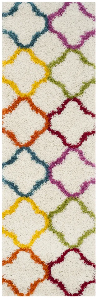 Arlo Home Woven Area Rug, SGK563A, Ivory/Multi,  2' 3" X 9'