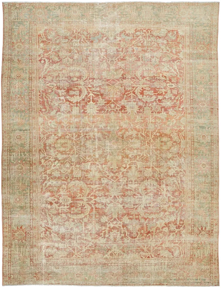 Antique One of a Kind  Indoor 9'7" x 12'7" Handmade Rug