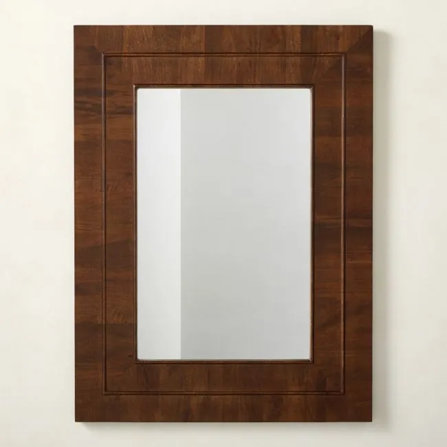 Kane Walnut Wood Rectangular Wall Mirror 36"x48"