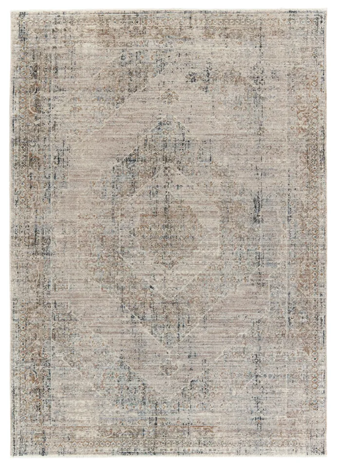 Vibe by Emory Medallion Taupe/ Blue Area Rug (10'X14')