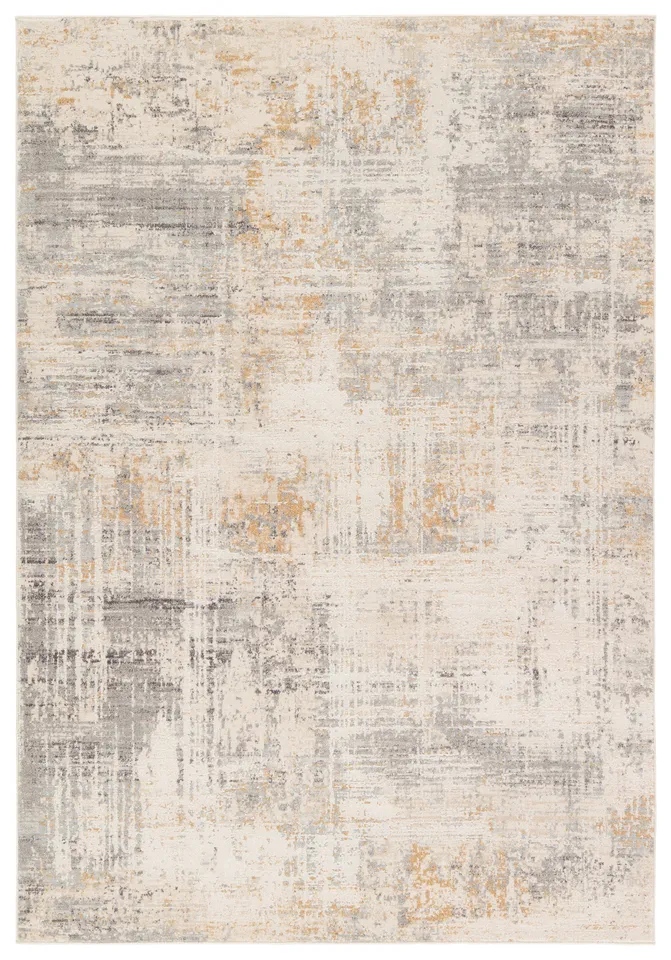 Alister Abstract Cream/Gray Area Rug (5'3"X7'6")