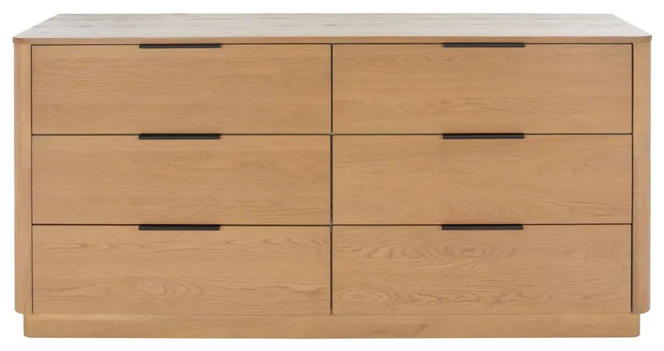 Gabrietta 6 Drawer Wood Dresser - Natural