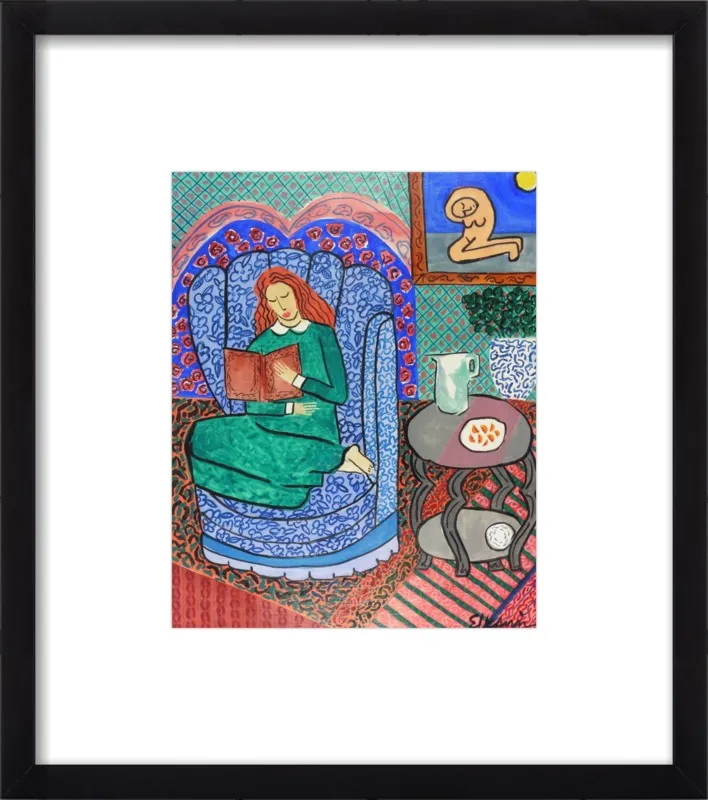Red Headed Reader by Linda Elksnin for Artfully Walls