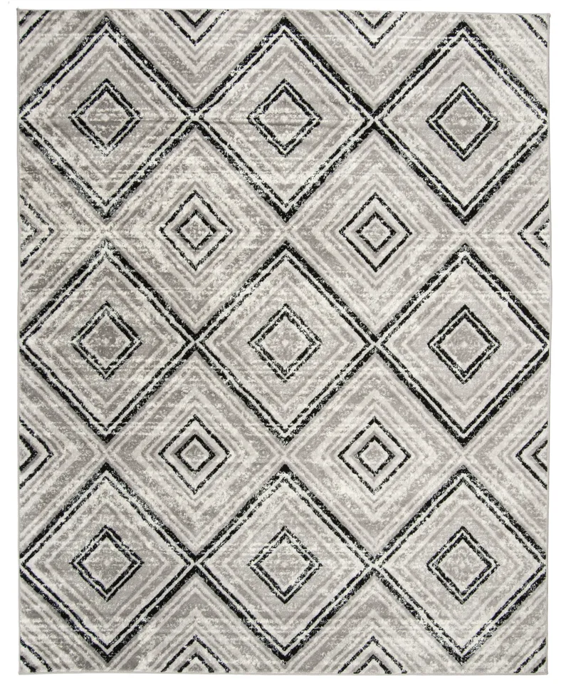 Arlo Home Woven Area Rug, SKY120J, Grey/Black,  8' X 10'