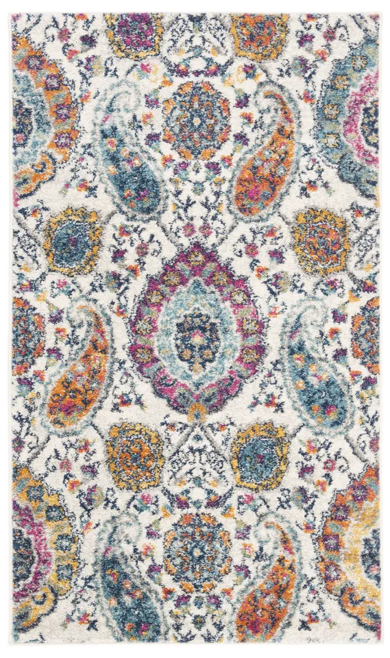 Arlo Home Woven Area Rug, MAD600B, Cream/Multi,  3' X 5'