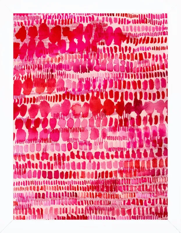 Pink and Red Watercolor Patterns Wall Art  by Paula Mills for Artfully Walls