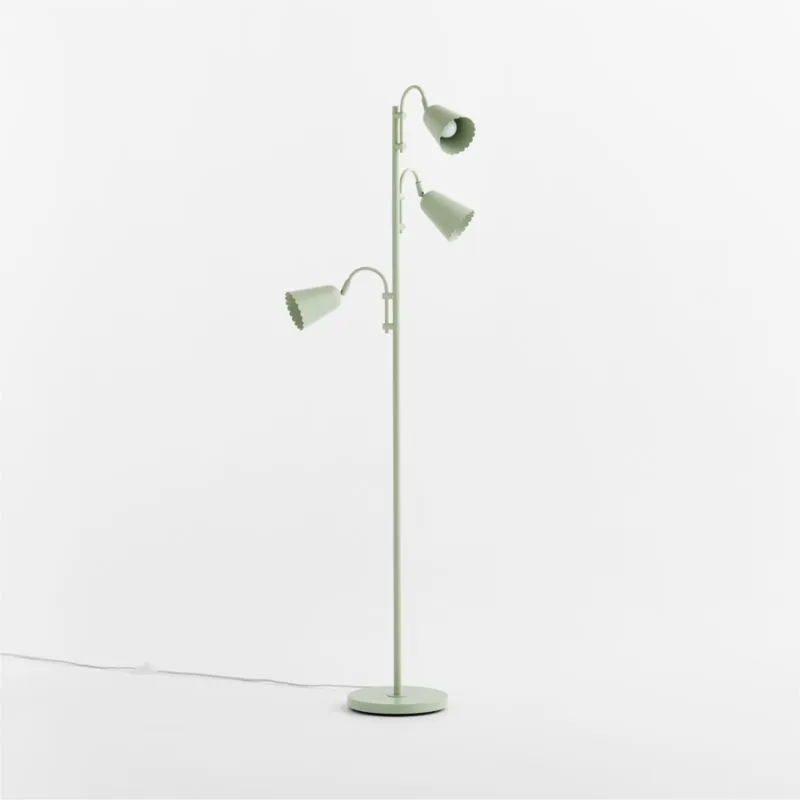 Sadie Scalloped Sage Kids Floor Lamp