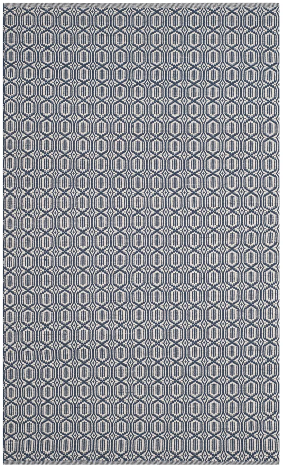 Arlo Home Hand Woven Area Rug, MTK333B, Ivory/Navy,  6' X 9'