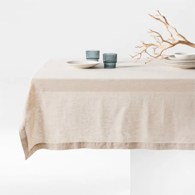 Marin 60"x120" Natural European Linen Tablecloth