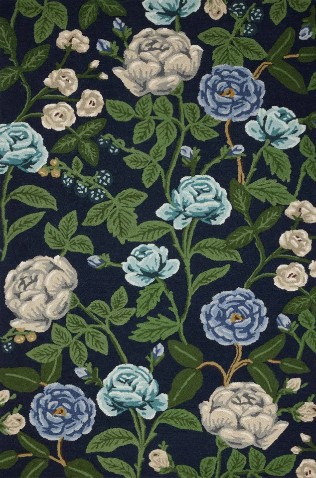 Rifle Paper Co. x Loloi Highgrove Navy 3'-6" x 5'-6"