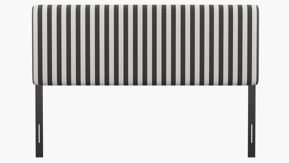Square Back Headboard, Ink Cabana Stripe, King