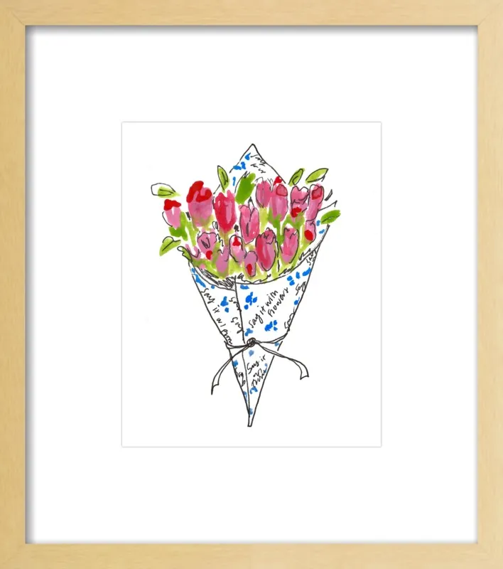 Bodega Flowers in Blue and Pink by Larsen McDowell for Artfully Walls