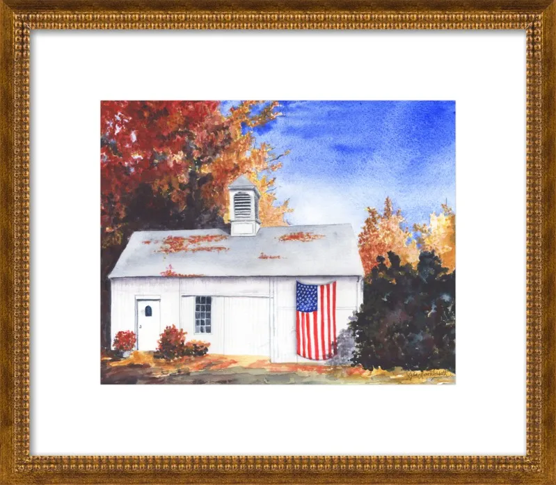 The Ross Barn in Fall by Lydia Marie Elizabeth for Artfully Walls