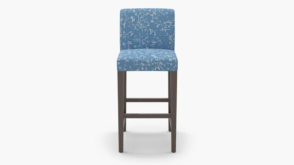 Signature Dining Bar Stool, Blue Mariposa, Espresso Square Tapered Leg