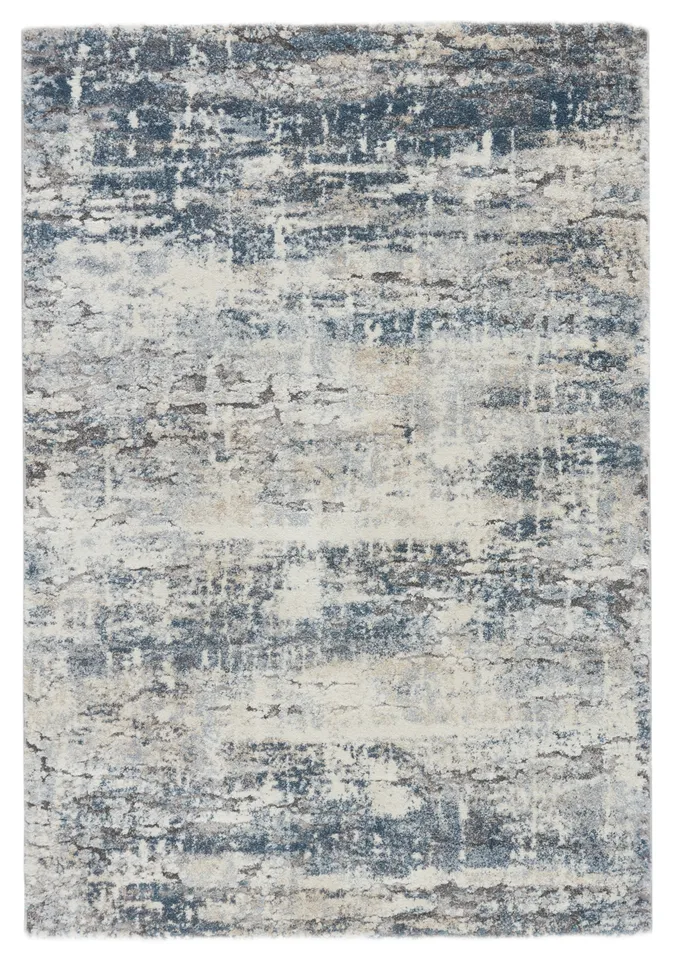 Vibe by Benton Abstract Blue/ Gray Area Rug (8'X10')