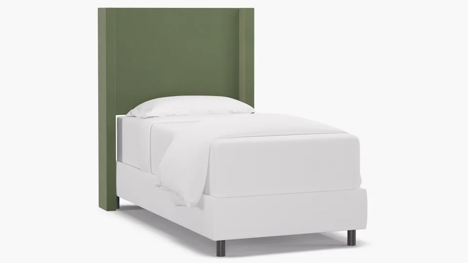 Modern Wingback Headboard, Vert Classic Velvet, Twin