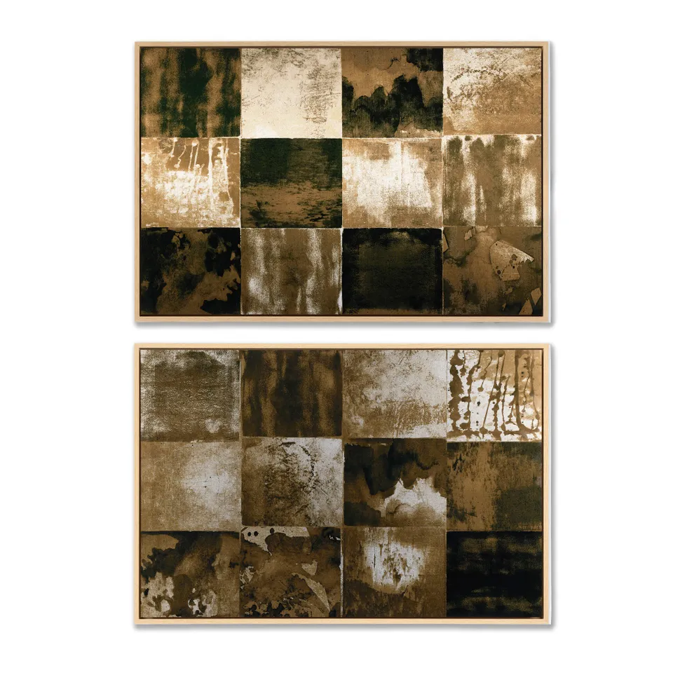 Rusted Diptych by Paul Duncan - Vertical Grain White Oak Floater